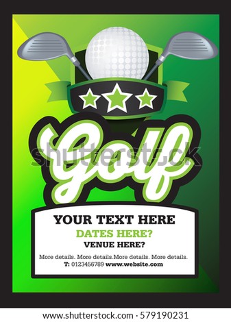 Poster Ad advertisement, marketing or promotion flyer for a golf club or event
