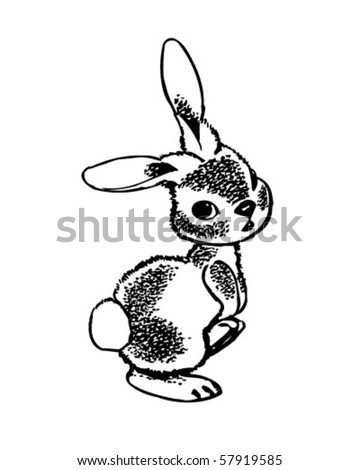 Rabbit - Retro Clip Art