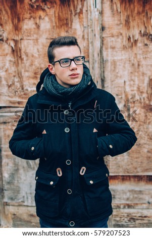 Teenager boy portrait, outdoors