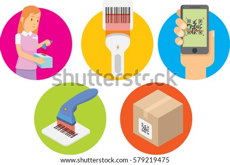 Simple Set of bar-code and QR Code Related Vector Line Icons. Contains such Icons as Scanner, Package Code, Ticket, Barcode and others