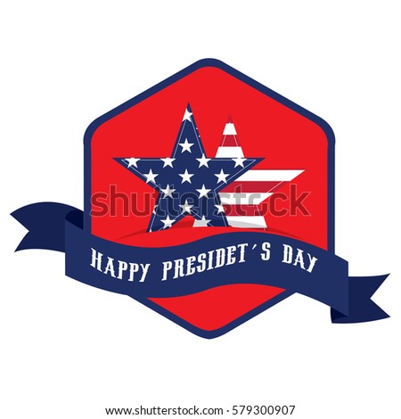 Isolated president day sticker on a white background, Vector illustration
