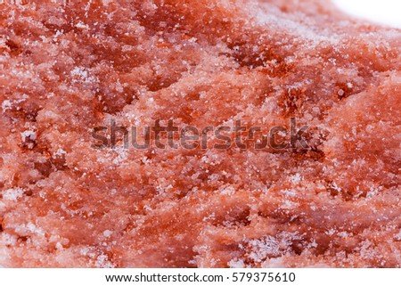 macro mineral halite, close-up on a white background