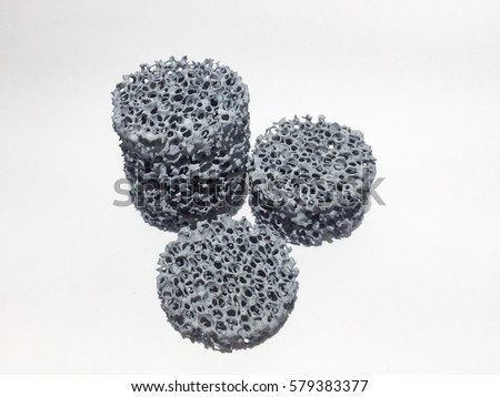 Close up of a ceramic filter use in casting processes Royalty-Free Stock Photo #579383377