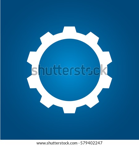 Gear wheel with arrow line icon for web, mobile and infographics. Vector dark grey icon isolated on light grey background.