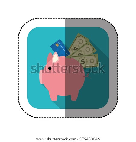 symbol save money pig icon, vector illustration image