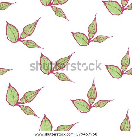 Wedding patches illustration, seamless pattern with buds of roses. Vector fashion backdrop in watercolor style, isolated elements on white background.