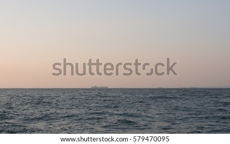 Beautiful sea and sky sunset view in the clam ocean. Pattaya Thailand.