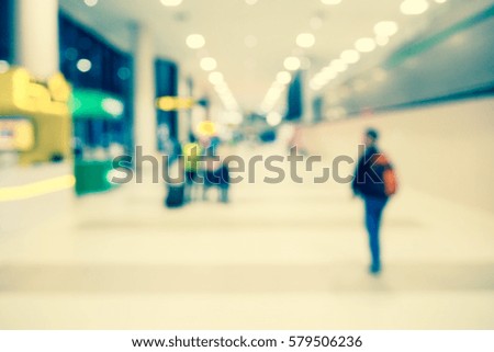 Picture blurred  for background abstract and can be illustration to article of people in airport