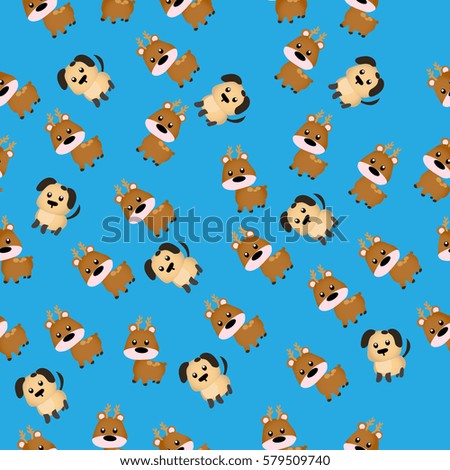 Very high quality original trendy  seamless pattern with Cute dog