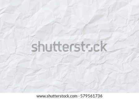 White paper wrinkled texture for background and copy-space. Royalty-Free Stock Photo #579561736
