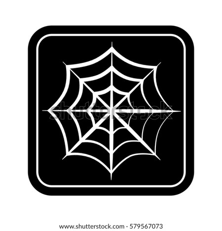 monochrome square silhouette with spiderweb