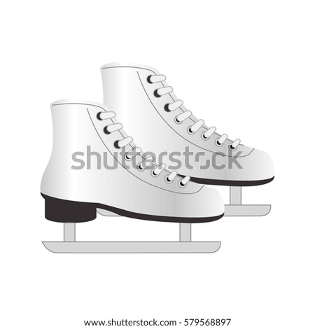 colorful silhouette ice skates elements sport