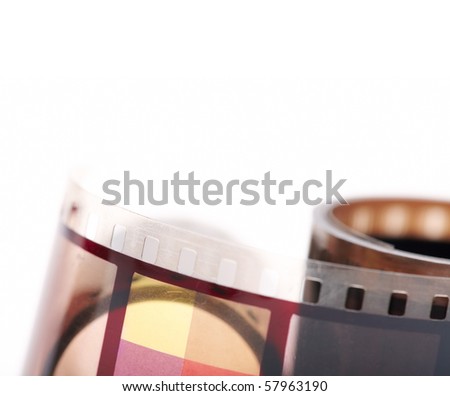 35mm film rolls isolated on white background. Isolated on white.