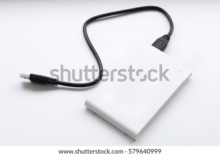 portable hard drive White background