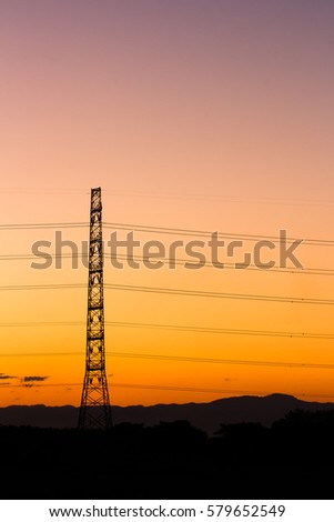 high voltage post High-voltage tower sky background