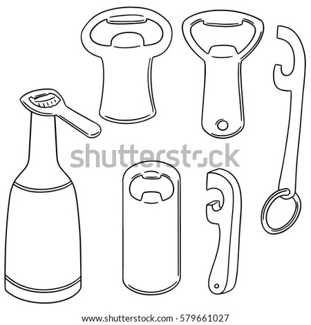 vector set of bottle opener