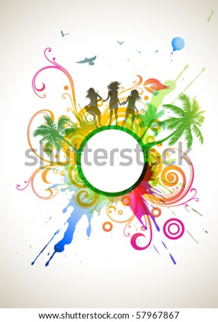 Tropical beach party
