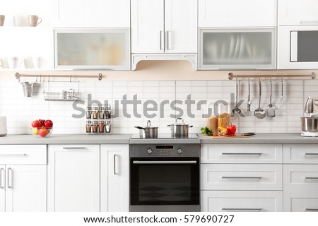 New modern kitchen interior Royalty-Free Stock Photo #579690727