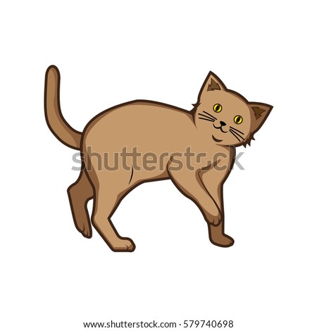 Vector Cat Icon Illustration. Pet logo concept. Flat Cartoon Style Suitable for Sticker, Banner, Flyer