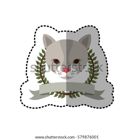 emblem cat hunter city icon, vector illustration image