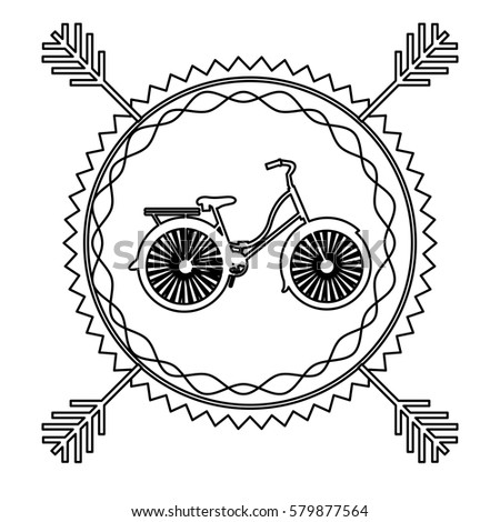 emblem bicycle city icon, vector illustration image