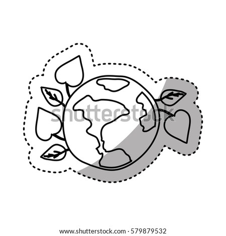 ecology earth icon stock design, vector illustration