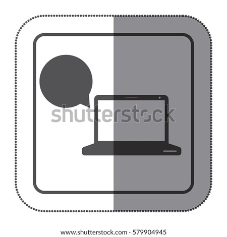 laptop bubble icon image, vector illustration design