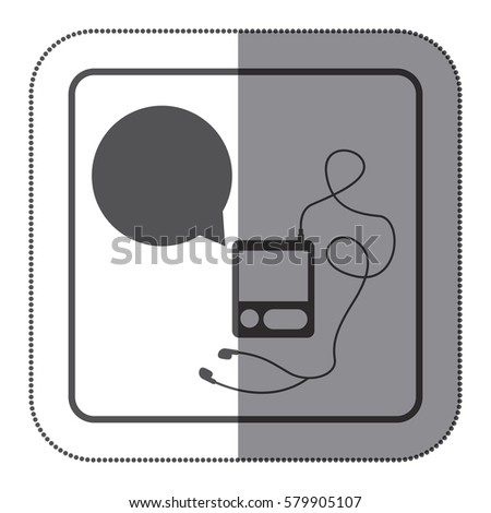music player headphones bubble icon, vector illustration image