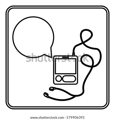 music player headphones bubble icon, vector illustration image