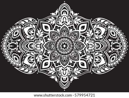 Ethnic horizontal  Mandala ornament. Vintage decorative elements. Oriental pattern, Islam, Arabic, Indian motifs
