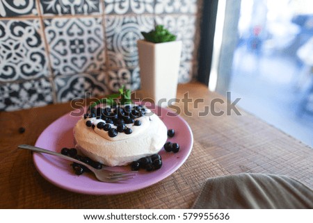 The concept of food photography. Beautiful dessert cafe restaurant tasty and appetizing.