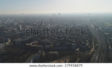 Cologne Aerial View including Downtown Mediapark and Dom Cathedral in the Background