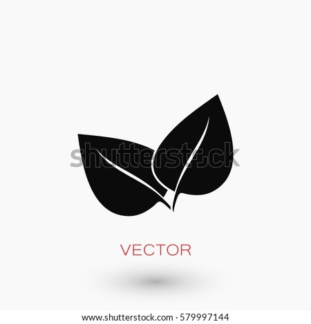 leaf vector icon, flat design best vector icon