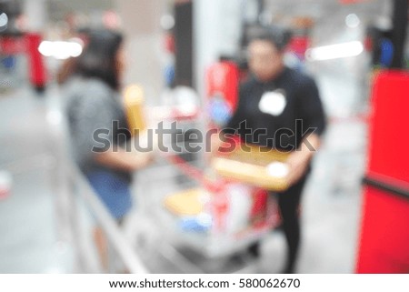 Picture blurred  for background abstract and can be illustration to article of people shopping in mall