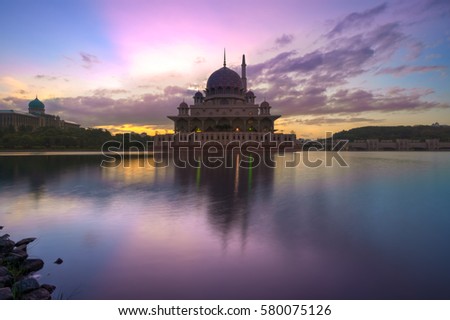 Putra Mosque located in Putrajaya city the new Federal Territory of Malaysia