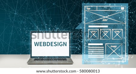 Webdesign concept with cyber background