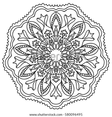 Flower Mandalas. Vintage decorative elements. Oriental pattern, vector illustration. Islam, Arabic, Indian, turkish, pakistan, chinese, mystic, ottoman motifs. Coloring book page mandala. tattoo