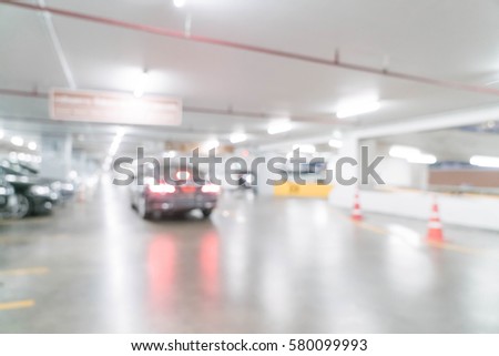 abstract blur in parking car for background
