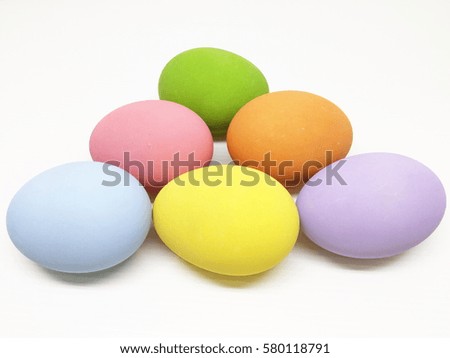  Easter eggs on white background