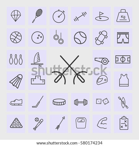 Line  Fencing  icon  Sport set illustration isolated vector sign symbol