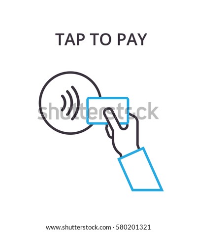 NFC Payment vector outline Icon. Pos terminal confirms contactless payment from credit card. Near-field communication concept.