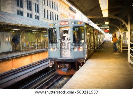 A train at daytime in Chicago