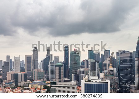 cityscape under cloudy sky of singapore