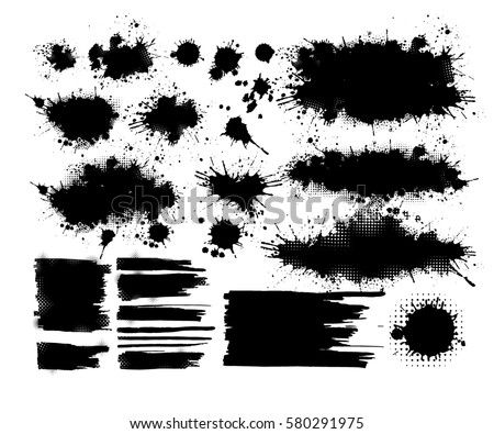 Set of ink spots. Vector Royalty-Free Stock Photo #580291975
