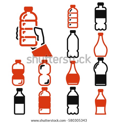 bottle icon set