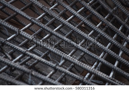 steel rebar in a construction site.close up.