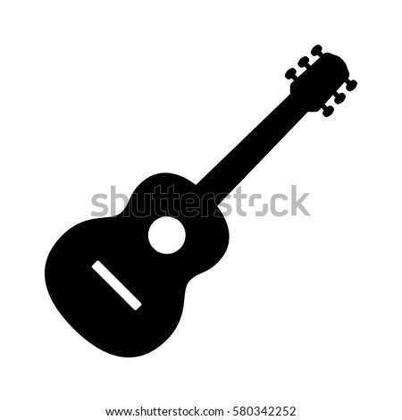 Acoustic guitar musical instrument flat vector icon for music apps and websites
