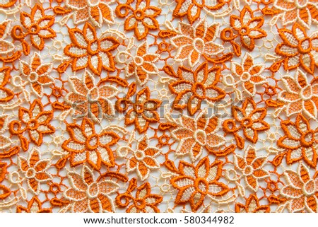 Orange lace on white background. No any trademark or restrict matter in this photo.