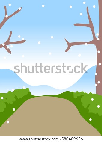 Illustration of Snowy Road Background