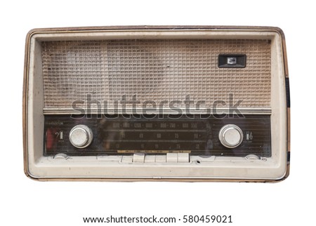 vintage radio isolate on white